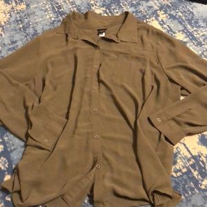 Olive Green Button Down Blouse